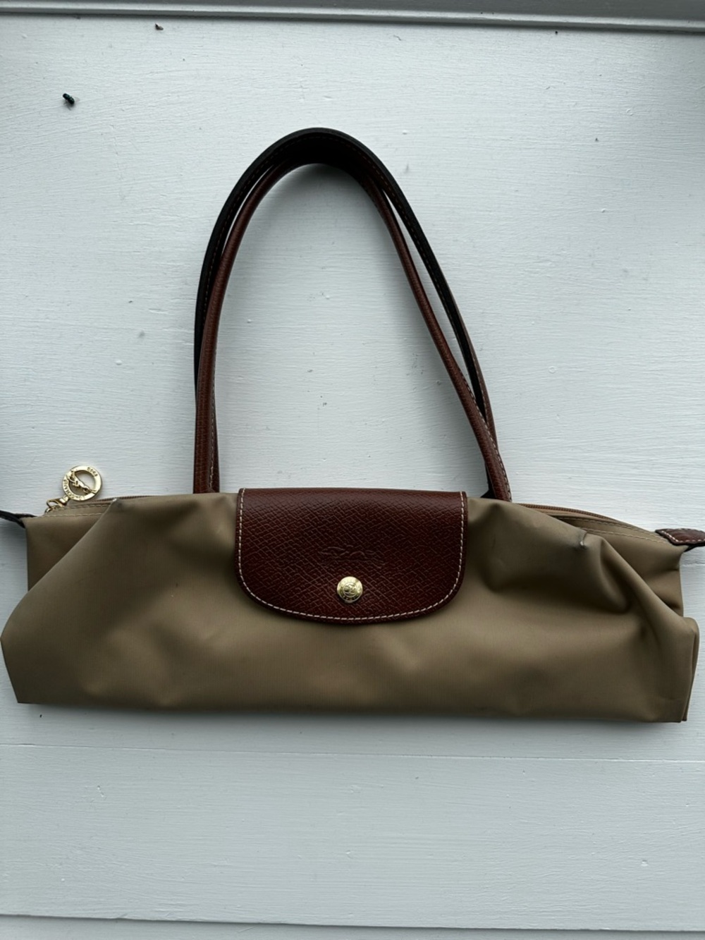 Longchamp Le Pliage S/M Nylon Shoulder Bag Tote with Brown Leather Trim - Picture 10 of 12
